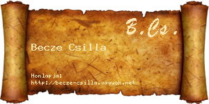 Becze Csilla névjegykártya